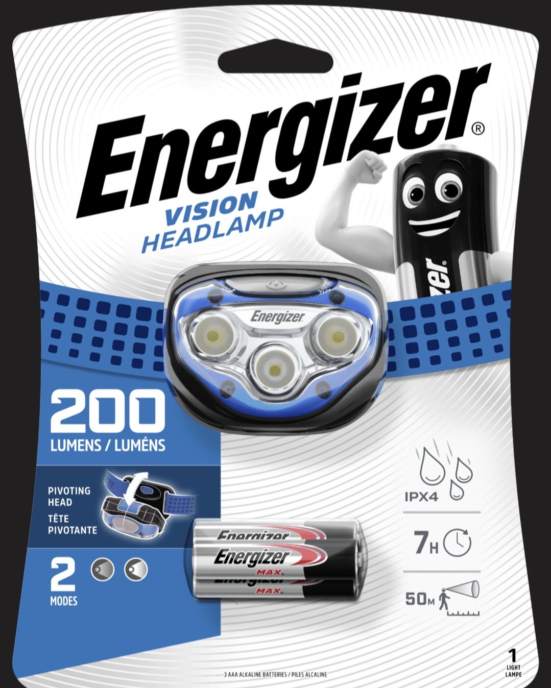 Ліхтарик налобний Energizer HL "Vision HD" 3xAAA, tray