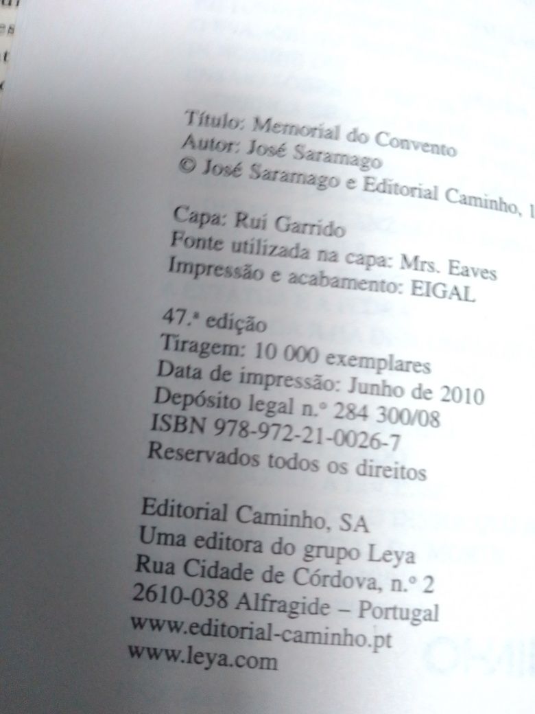 Caim- Saramago -Caminho 4-edicao -10E - Sapatos Adidas - 7E Desde 2E.
