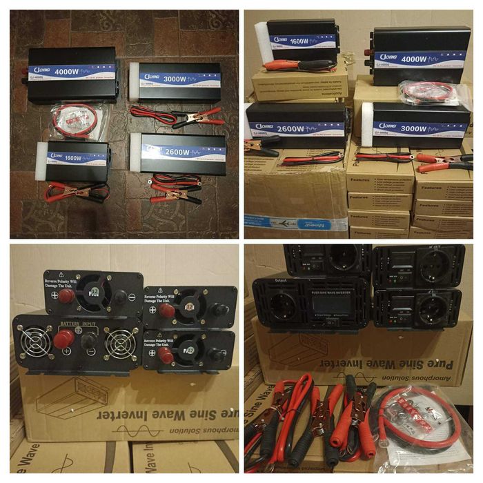 Інвертор 12-220v Чистий синус! 800-4000Вт. AGM Гелієві Акумулятори.