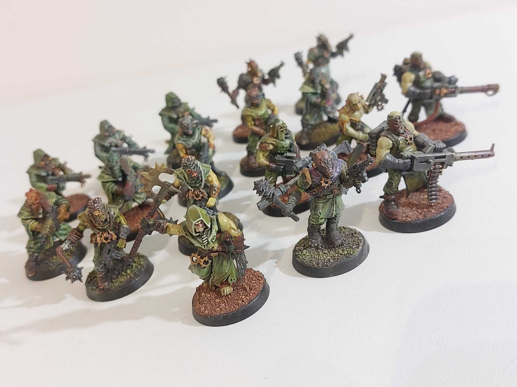 Zestaw 20 pomalowanych figurek Warhammer 40000 Nurgle Chaos Cultists