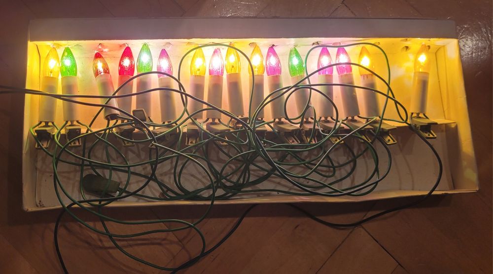 Lampki choinkowe jak świeczki PRL 1982r