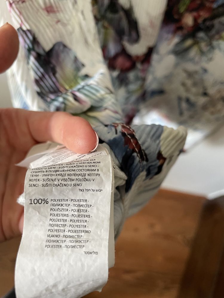 Mohito sukienka w kwiaty oryginalna na ślub wesele Biała midi suknia