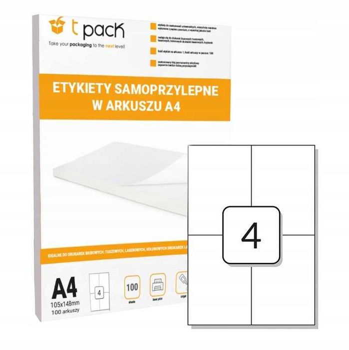 Etykiety samoprzylepne 10 ark A4