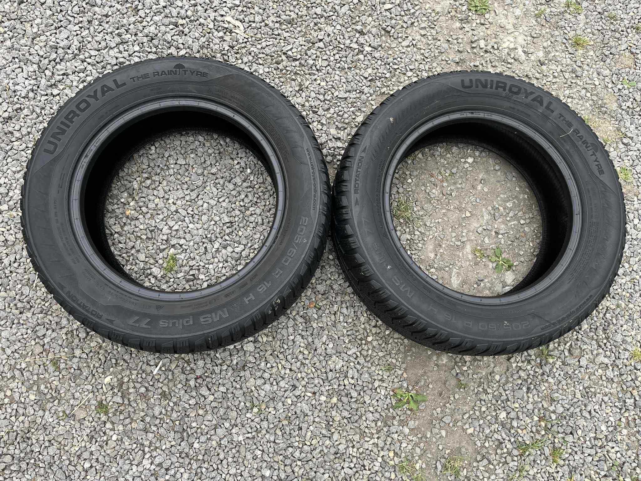 Opony 205/60R16 Uniroyal MS Plus 77 Zima 2sztuki 6,16mm bieznika
