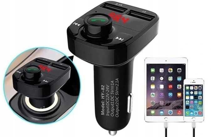 TRANSMITER bluetooth FM MP3 SD ładowarka 2xUSB