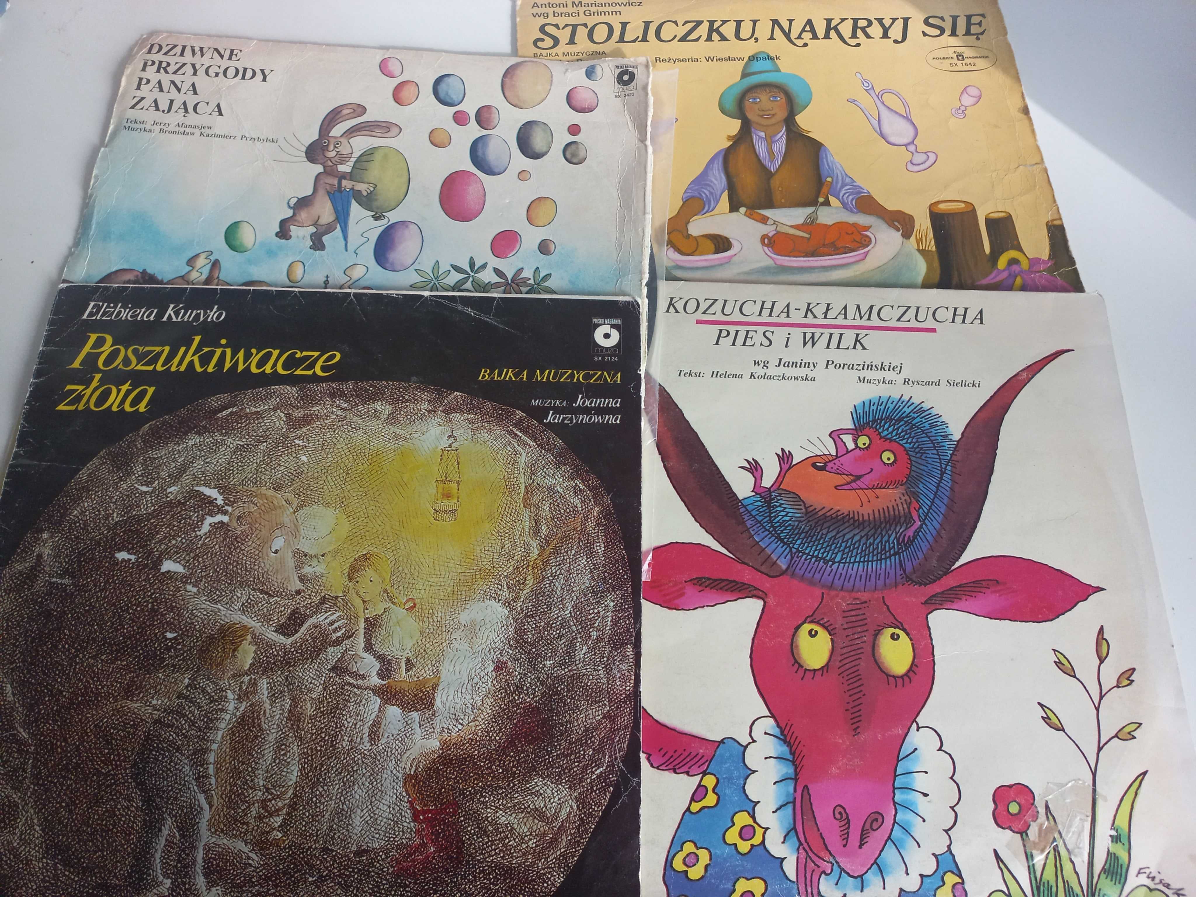 Płyty winylowe bajki dla dzieci. Zestaw 4 sztuk