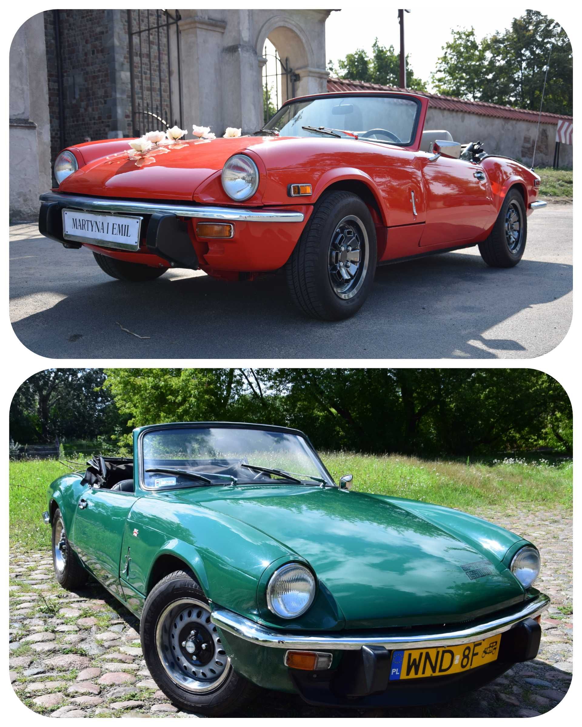 TRIUMPH SPITFIRE auto do ślubu, zabytkowe cabrio, wynajem, boho