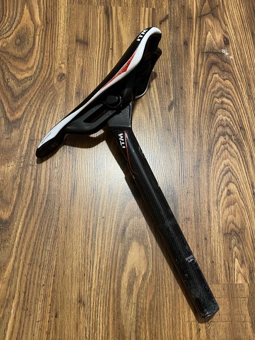 Sztyca rowerowa full carbon z siodelkiem ITM 370 gram!