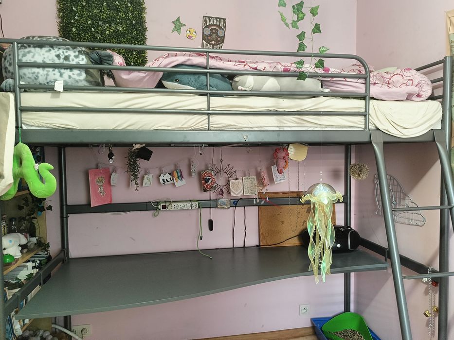 Łóżko piętrowe z biurkiem IKEA