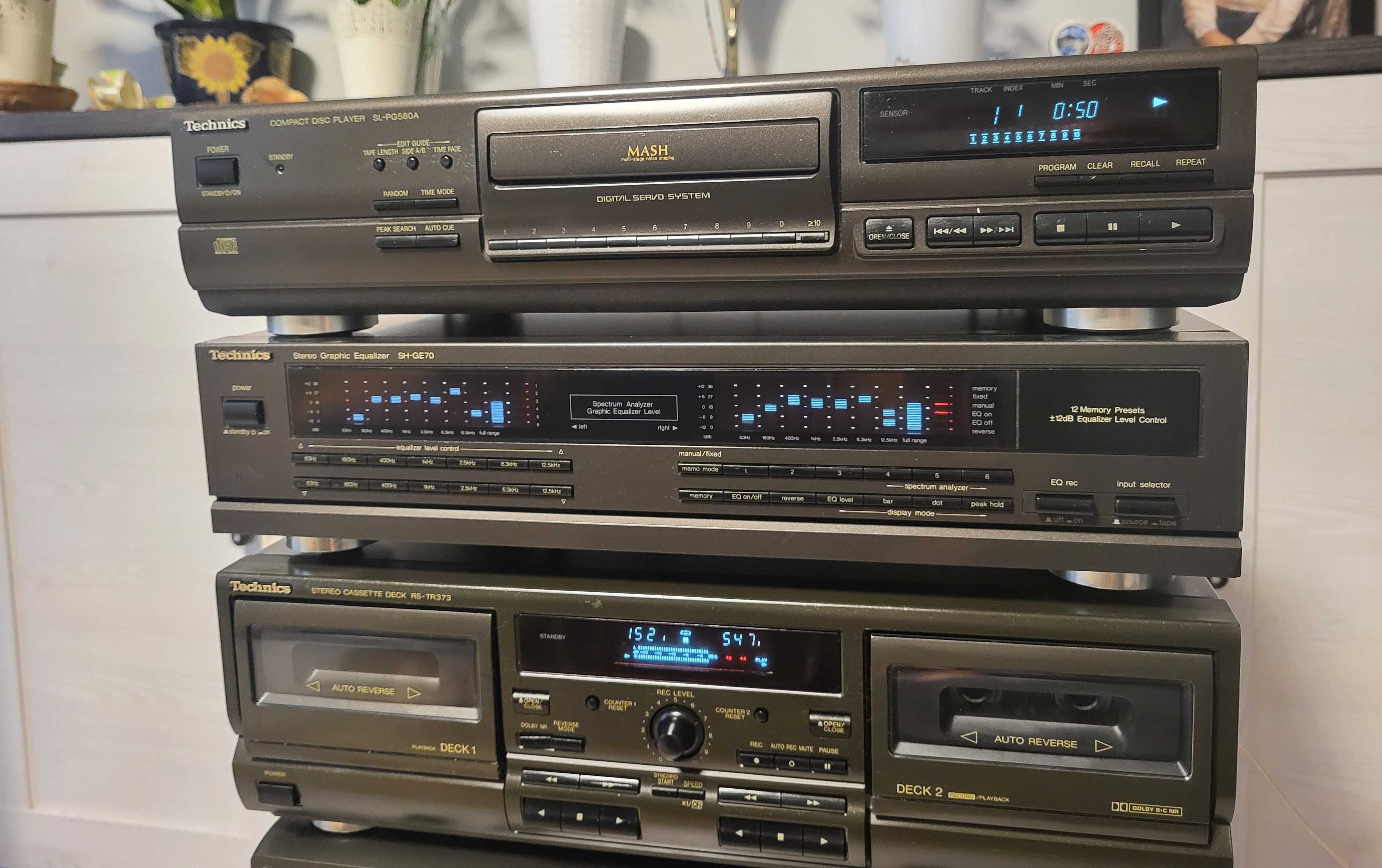 Wieża Technics korektor SH-GE70 Deck RS-TR 373 CD SL-PG580  SA-AX530