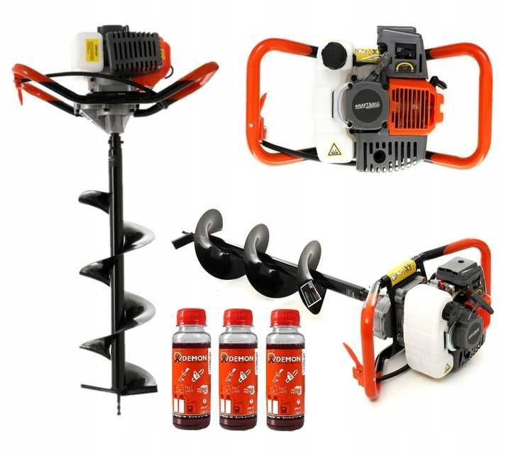 WIERTNICA spalinowa glebowa KRAFT 6KM + 3 WIERTŁA