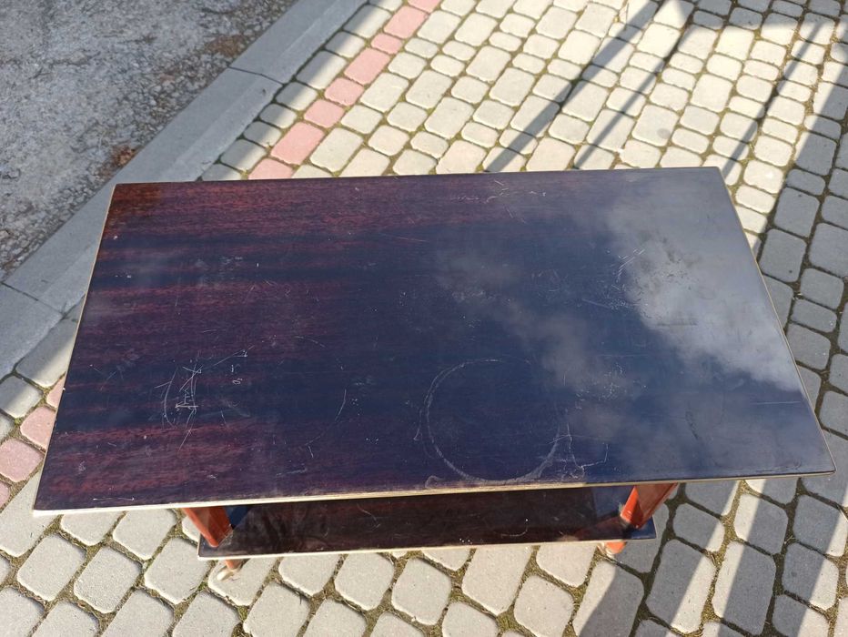 Stary stolik na kołach barek PRL Art Deco glamour