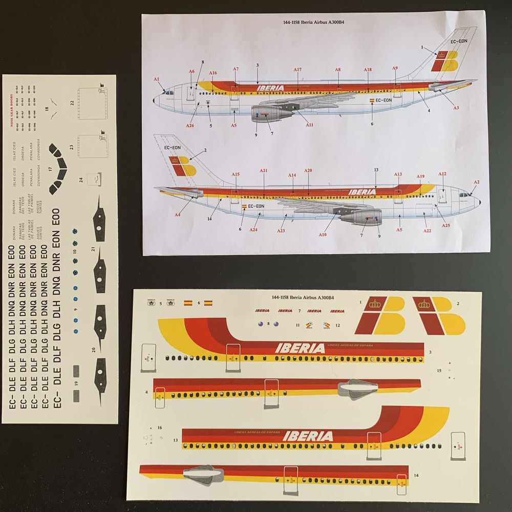 Decalques Airbus A300 Iberia 1/144