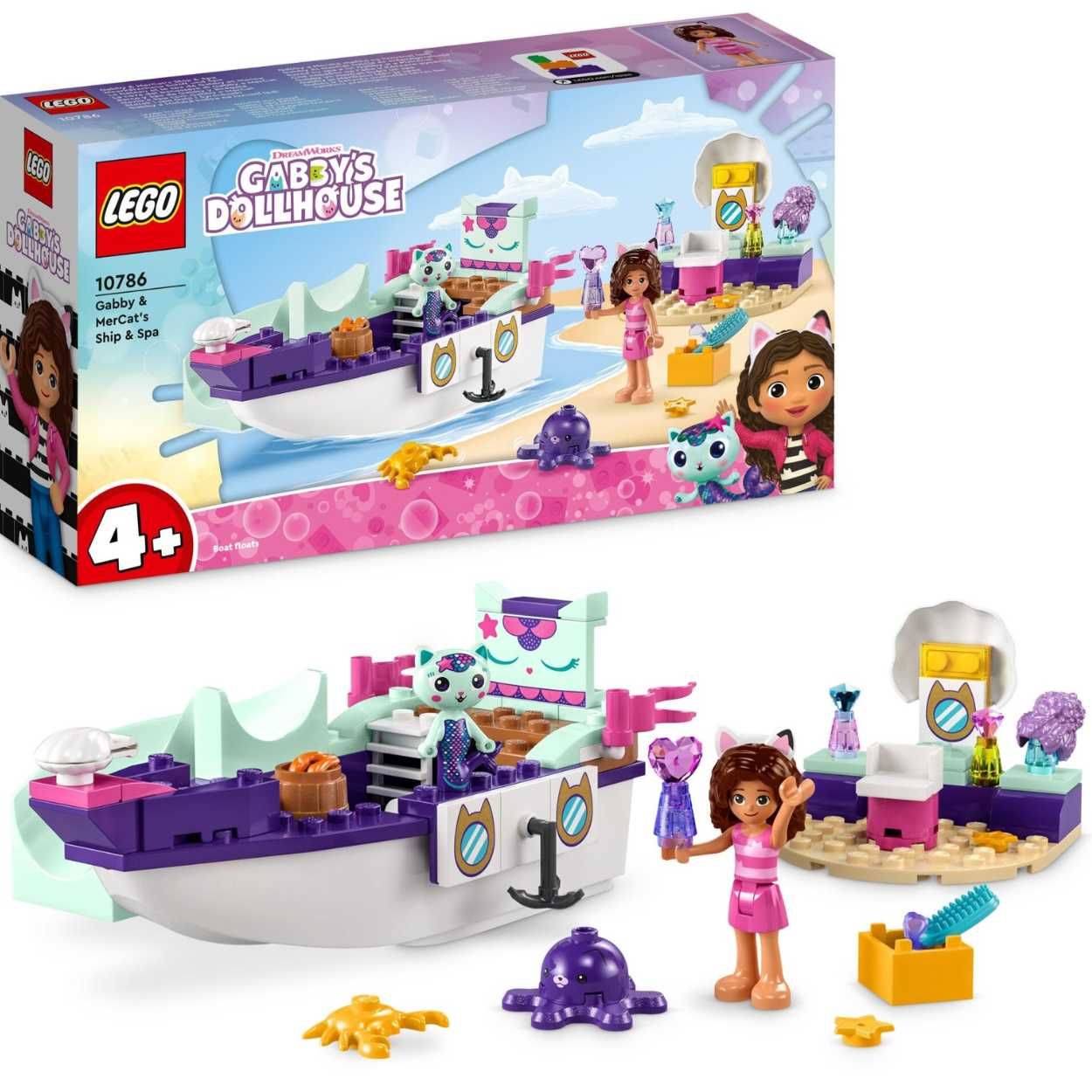 LEGO 10786 Gabby's Dollhouse Statek i spa Gabi i Syrenkotki