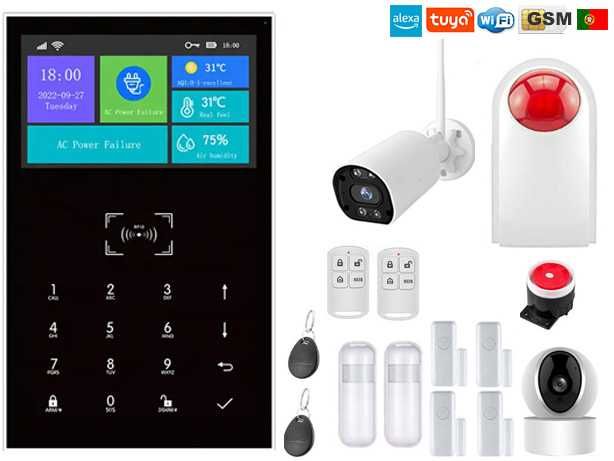 Alarme Tuya sem Fios GSM/WiFi + Câmaras HD Android/iOS PT (NOVO)