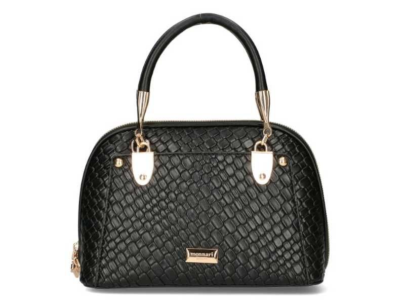 Monnari torebka damska kuferek z kolekcji PREMIUM czarna skórzana