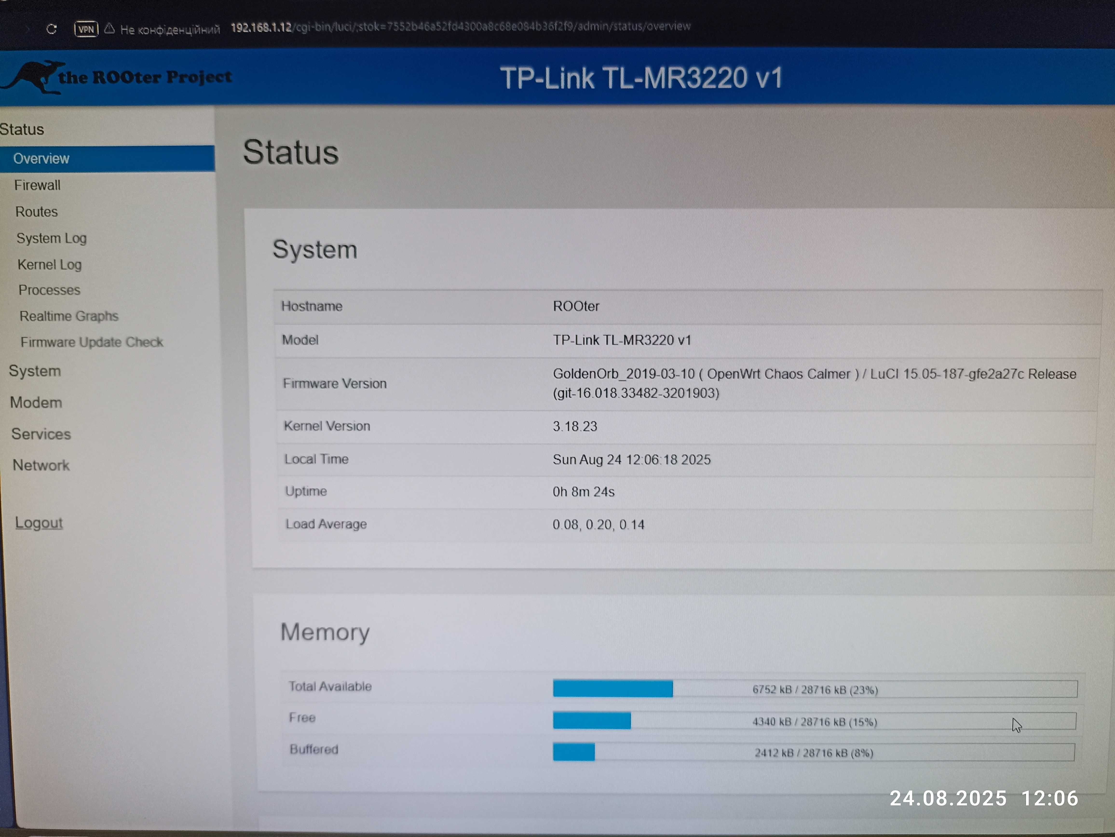 Wi-Fi маршрутизатор TP-LINK TL-MR3220 v1.2 на OpenWrt