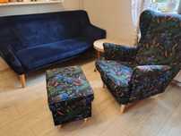 Sofa fotel  z podnozkiem