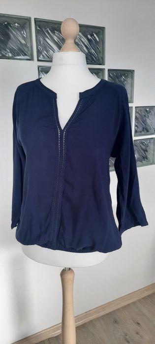 82.Granatowa bluzka r.42/44 TXM wiskoza haft