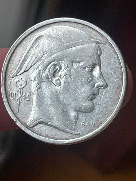 moeda em prata 50 fr Bélgica 1949