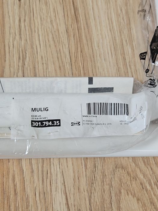 Drążek pałąk rozsuwany na ubrania Mulig Ikea nowe 2 sztuki 60-90 cm