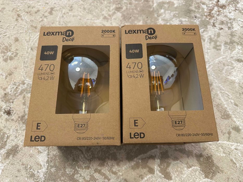 Нові світлодіодні лампочки Lexman Deco 2000K 4.2W 470 люмен E27 (2 шт)