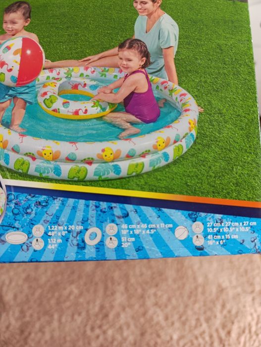 Nowy zestaw basen koło piłka dmuchana bestway 122 cm do pływania zabaw