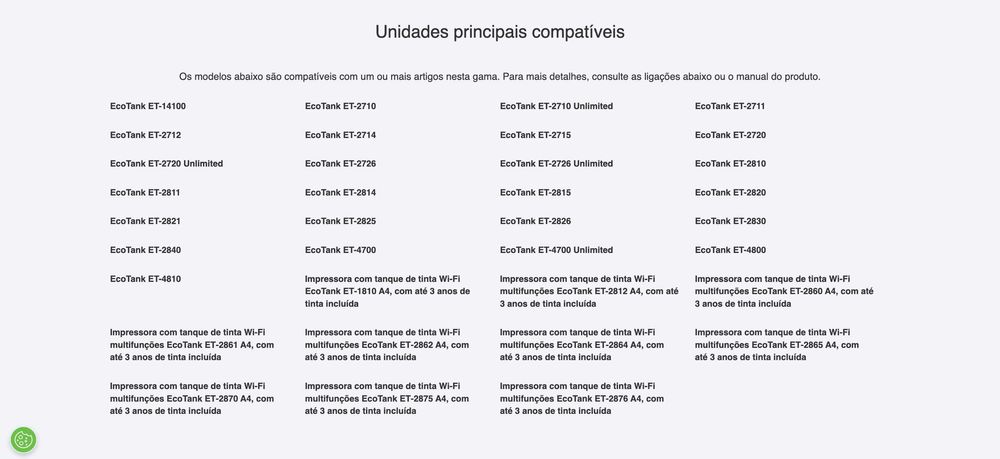 Conjunto de Tintas Originais para Impressoras EPSON EcoTank