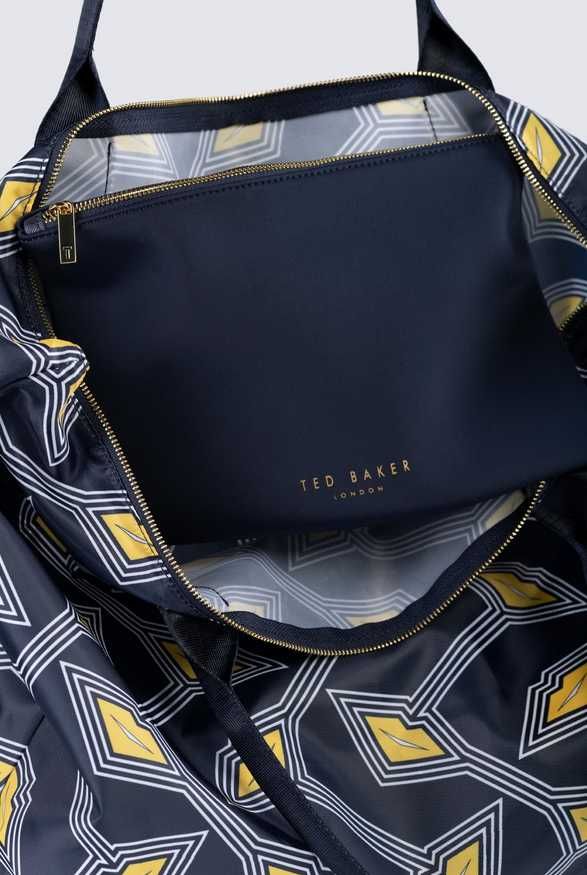 TED BAKER granatowa torba torebka na zakupy materiałowa shopper bag