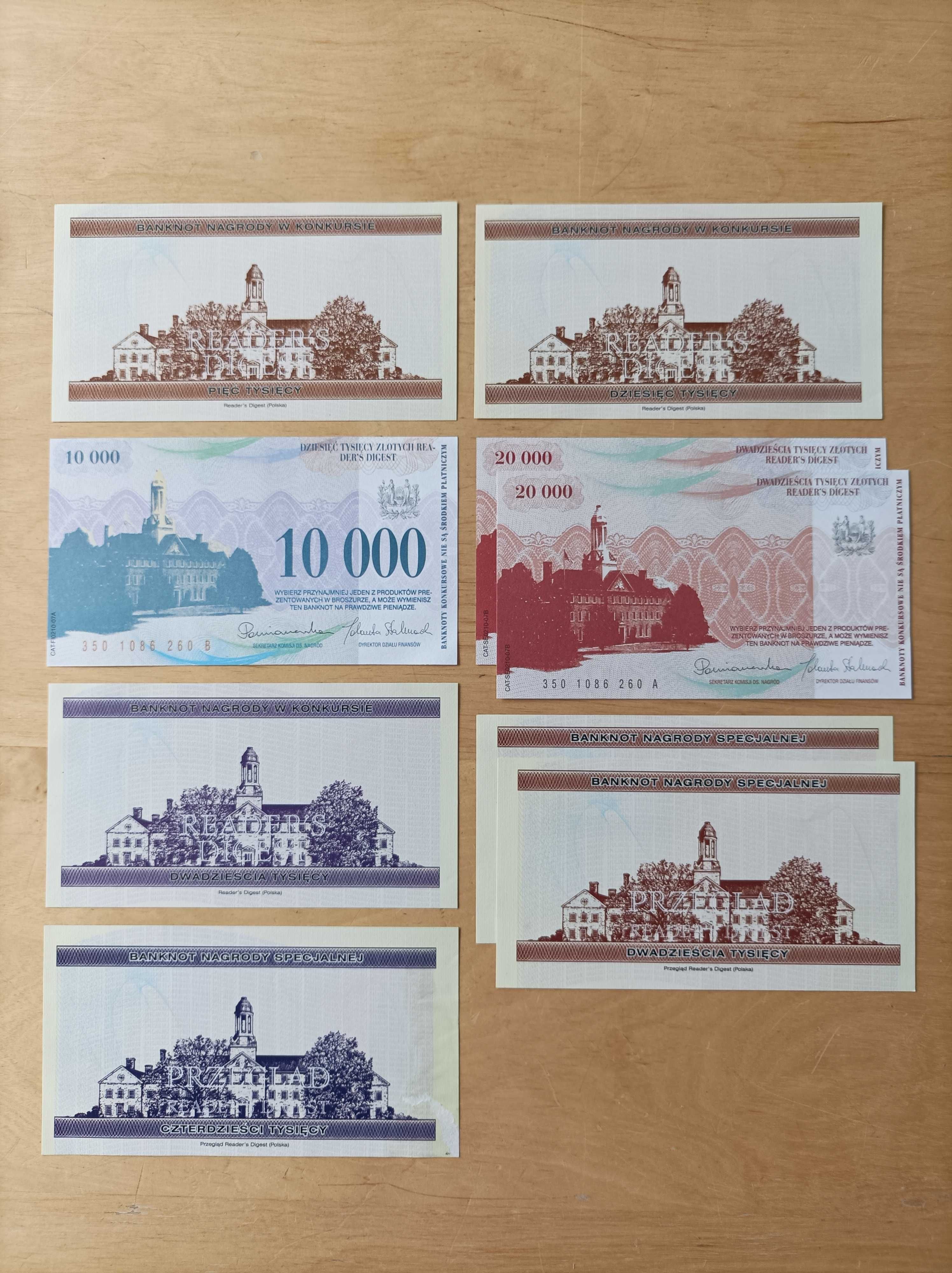 Kolekcja unikalnych banknotów Reader's Digest - stan BDB