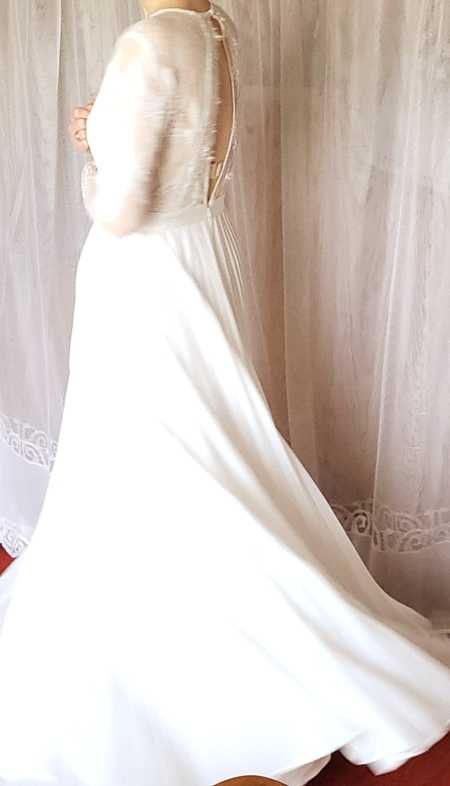 NOWA Suknia sukienka ślubna Asos 34 XS 36 S koronkowa koronki
