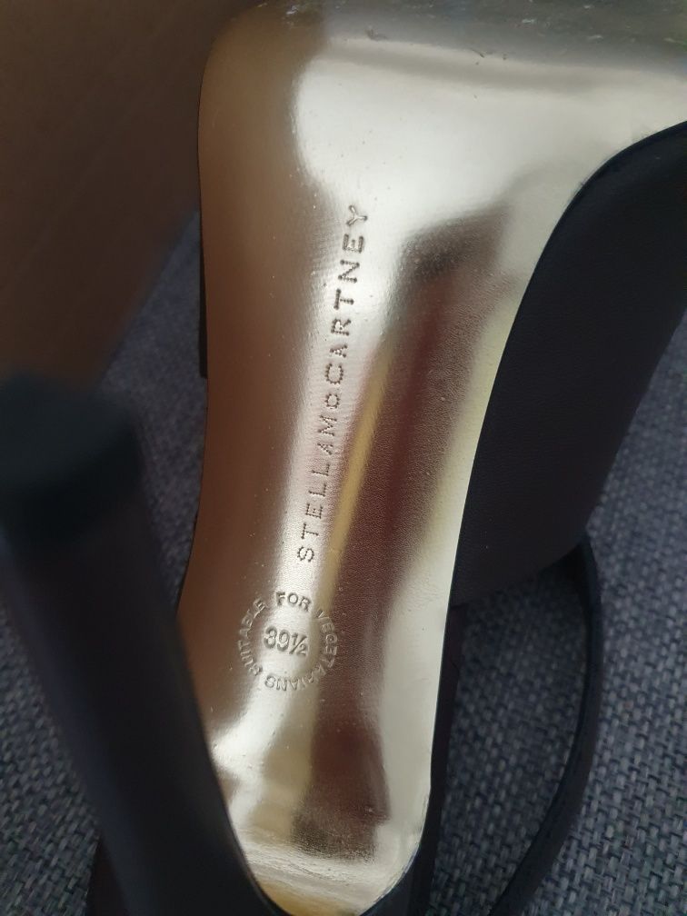 Sandały Stella McCartney 39.5 brązowe skóra wegańska szpilki