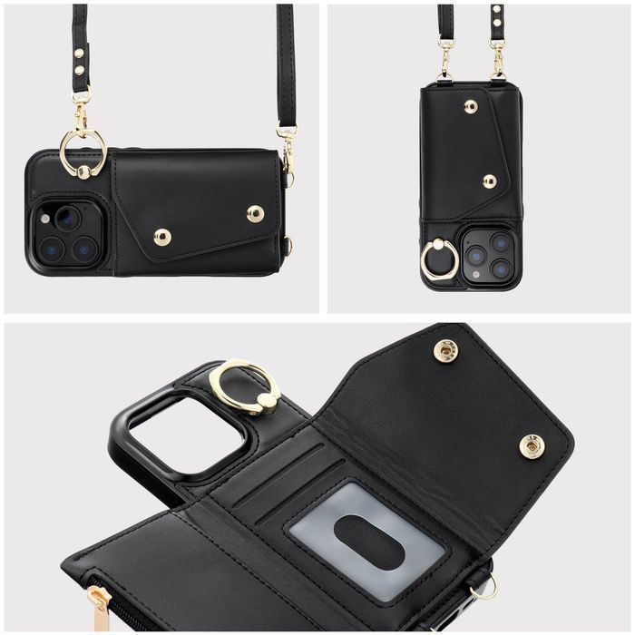 Futerał portfel WONDER dla IPHONE 12 / 12 PRO czarny