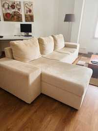 Vende-se sofa cama com chaise ling