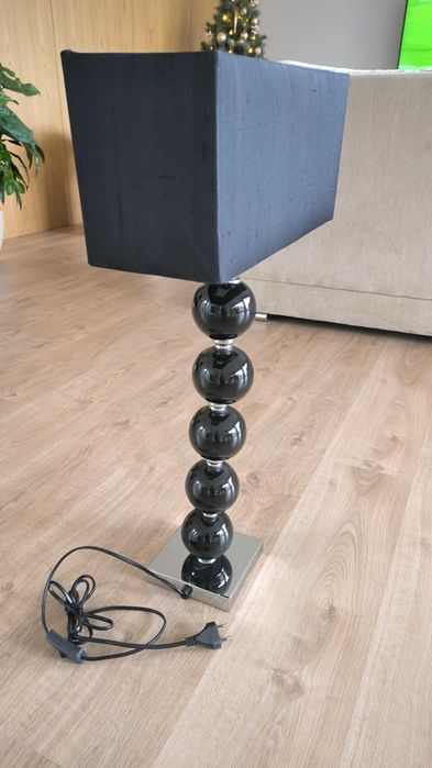 Candeeiro decorativo cromado/preto