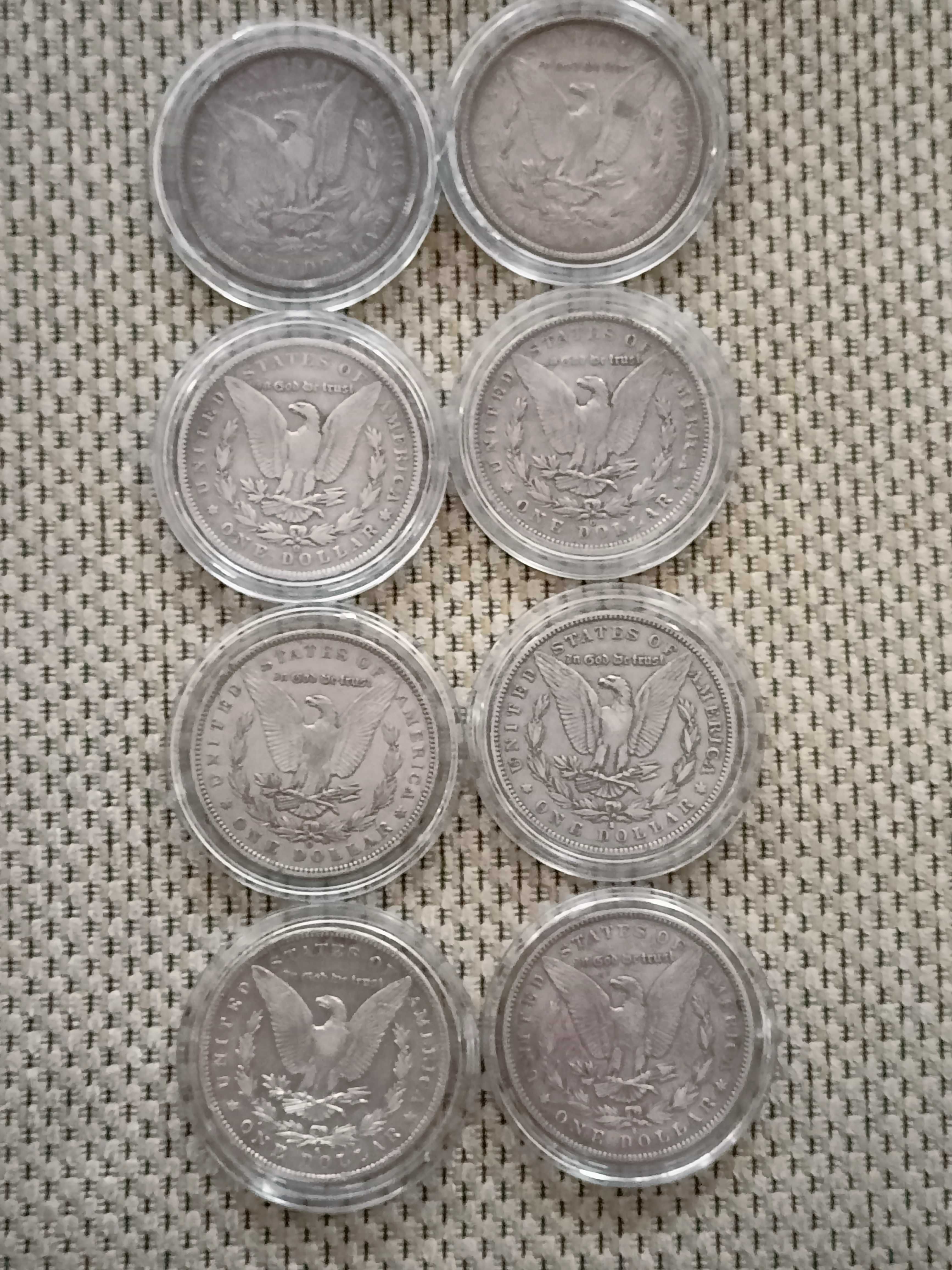 USA  Morgan, Srebro-6 szt, 1882, 1883, 1889x2, 1890, 1891r.