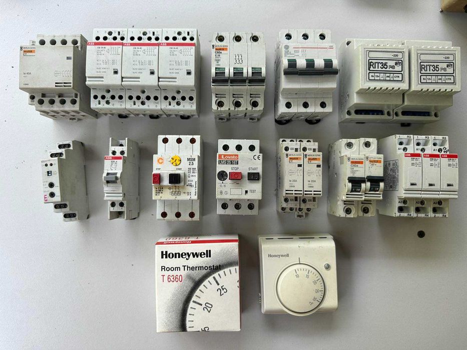 Контакторы, автоматы, датчики, регуляторы.