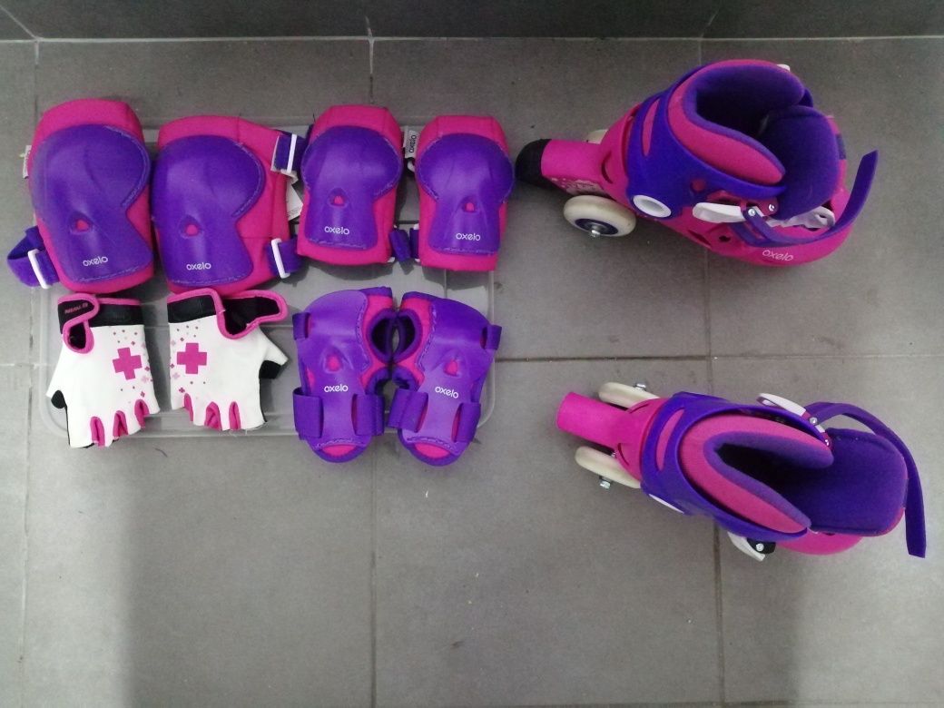 Patins de criança 24-26 e proteções