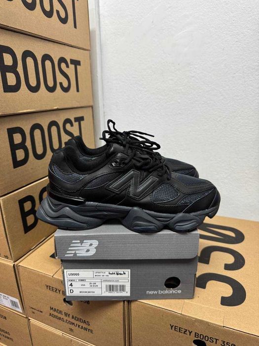 Кроссовки New Balance 9060 КОЖА / Нью Беленс 9060 черные 37 38 39