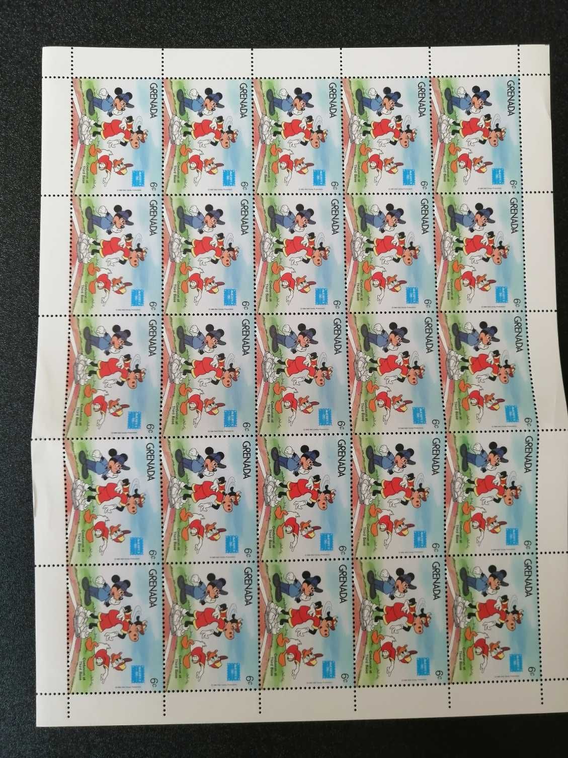 Disney Mickey Donald Pateta folhas completas selos de diversos países