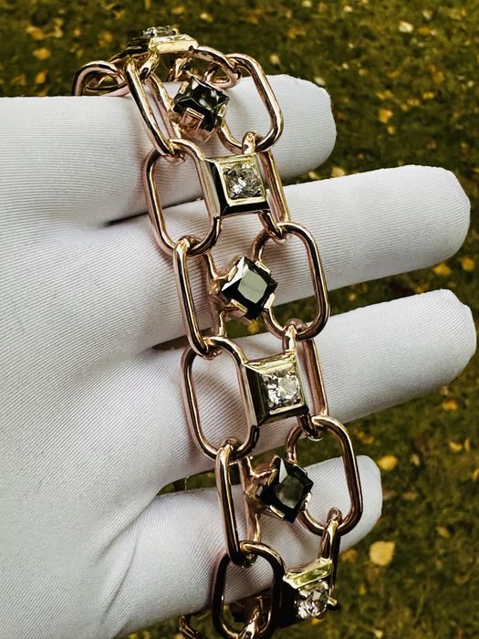 Золотой массивный мужской браслет 585