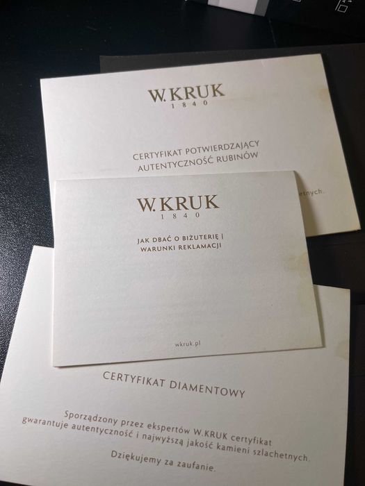 Elegancki Złoty Pierścionek z Rubinem i diamentami W.KRUK