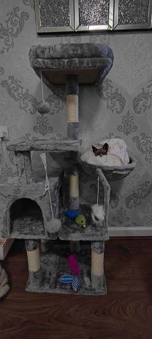 Drapak dla kota z zabawką, wieża dla kotów , domek dla kota, NOWY