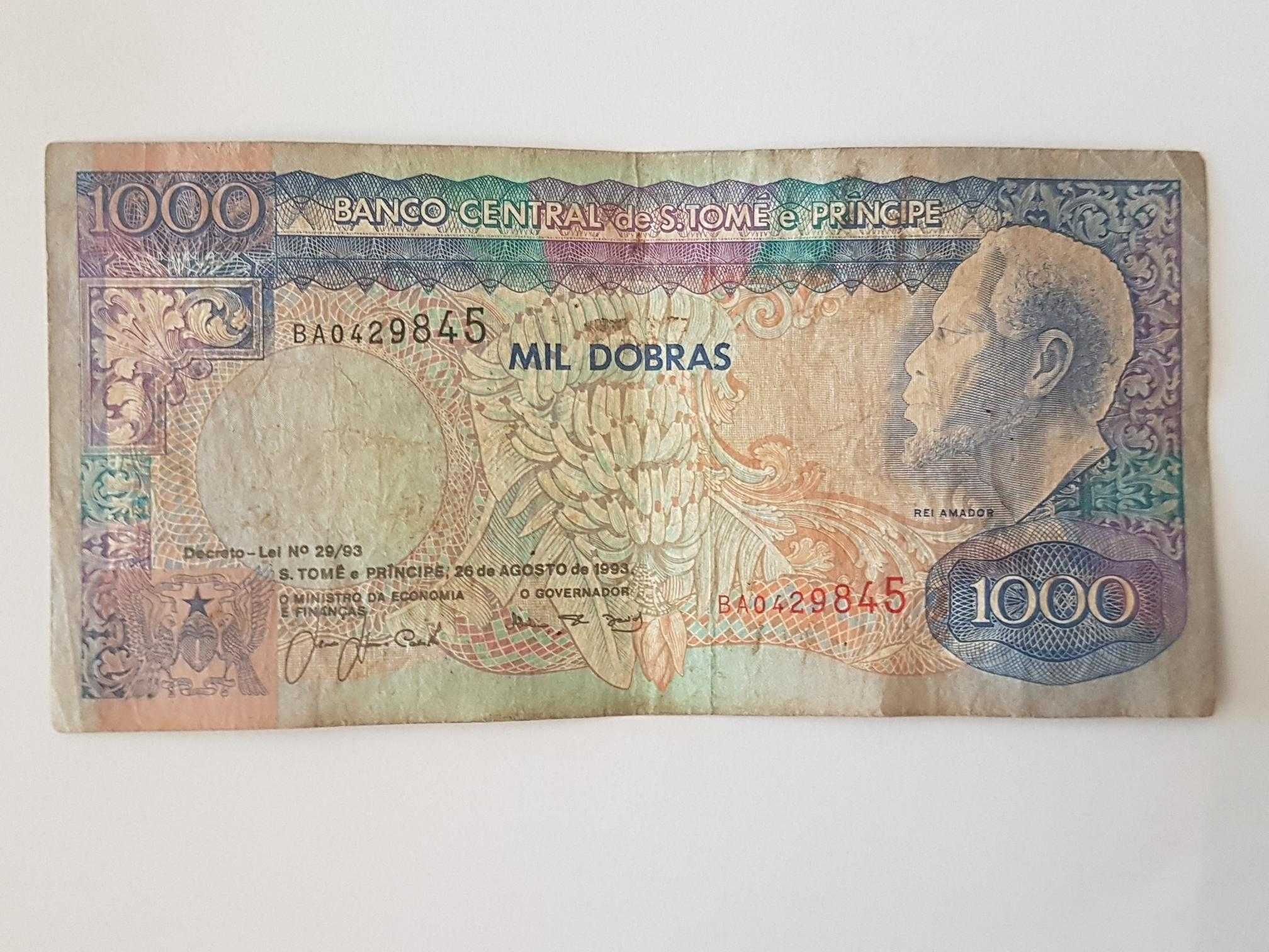 Nota 1000 Dobras (Nº4) São Tomé e Príncipe Ano:1993