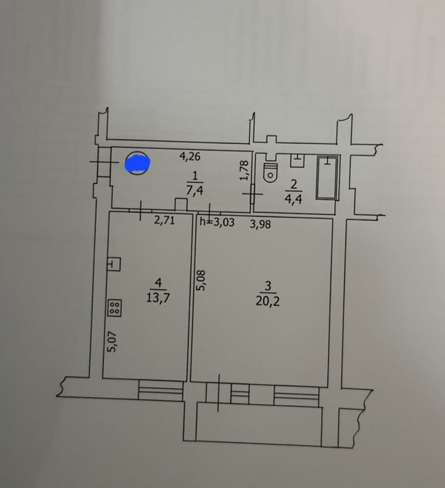 Продам 1к кв пр. Бабкіна 13, 48м2, жилий стан