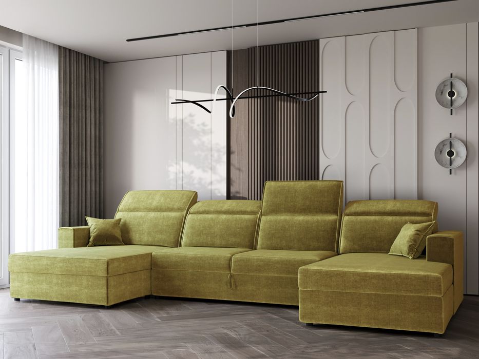 Narożnik U prosto od producenta rozkładany regulowane zagłówki