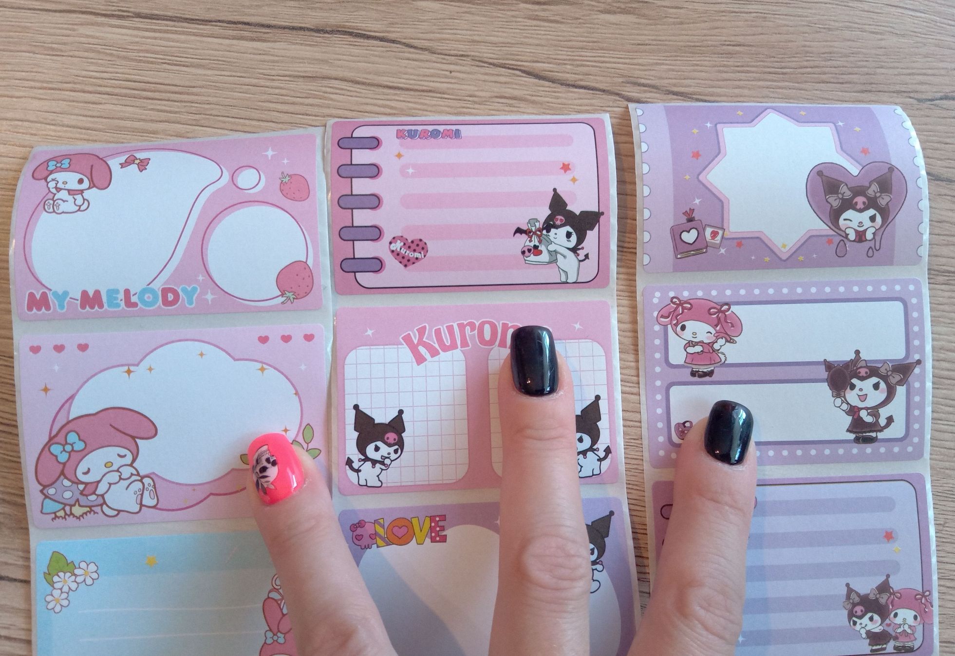 24 naklejki na zeszyt książkę my melody kuromi