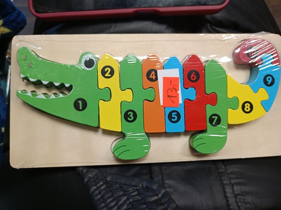 Drewniana układanka krokodyl