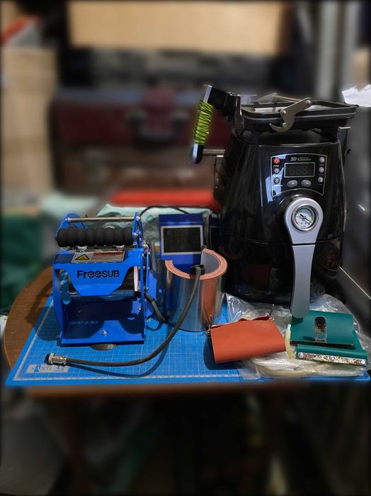 Комплект для сублімації чашок. Вакумний прес. + чашки +макети