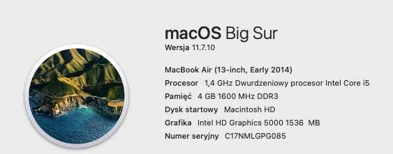 Mac Book Air 13' 2014 | 4GB RAM| i5 1.4GHz| 128GB